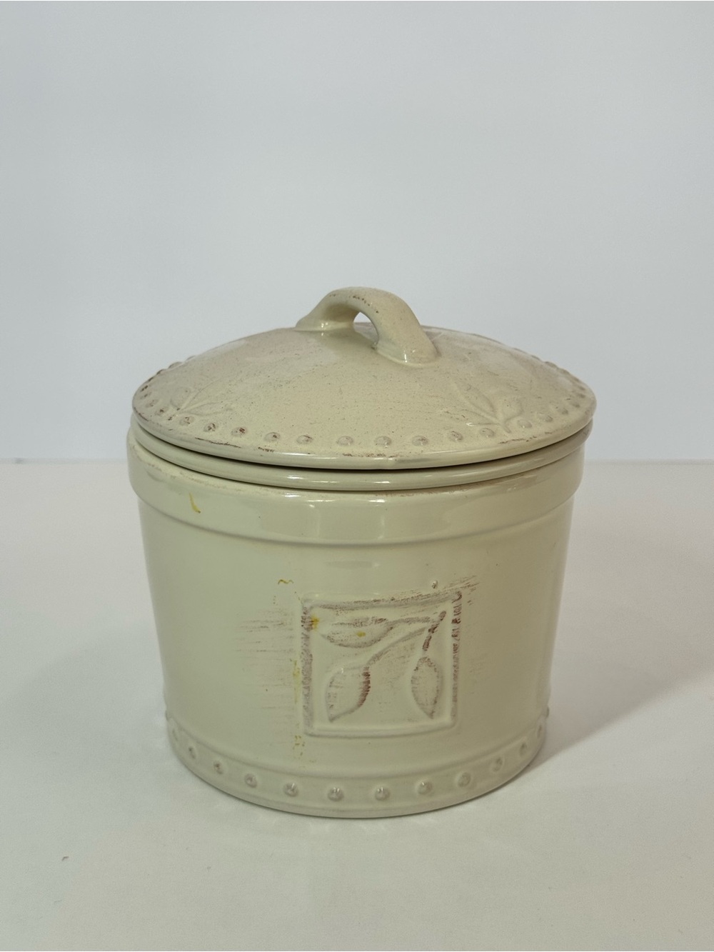 Ceramic Chilled Dip Server with Lid , Ice Base, Farmhouse Design